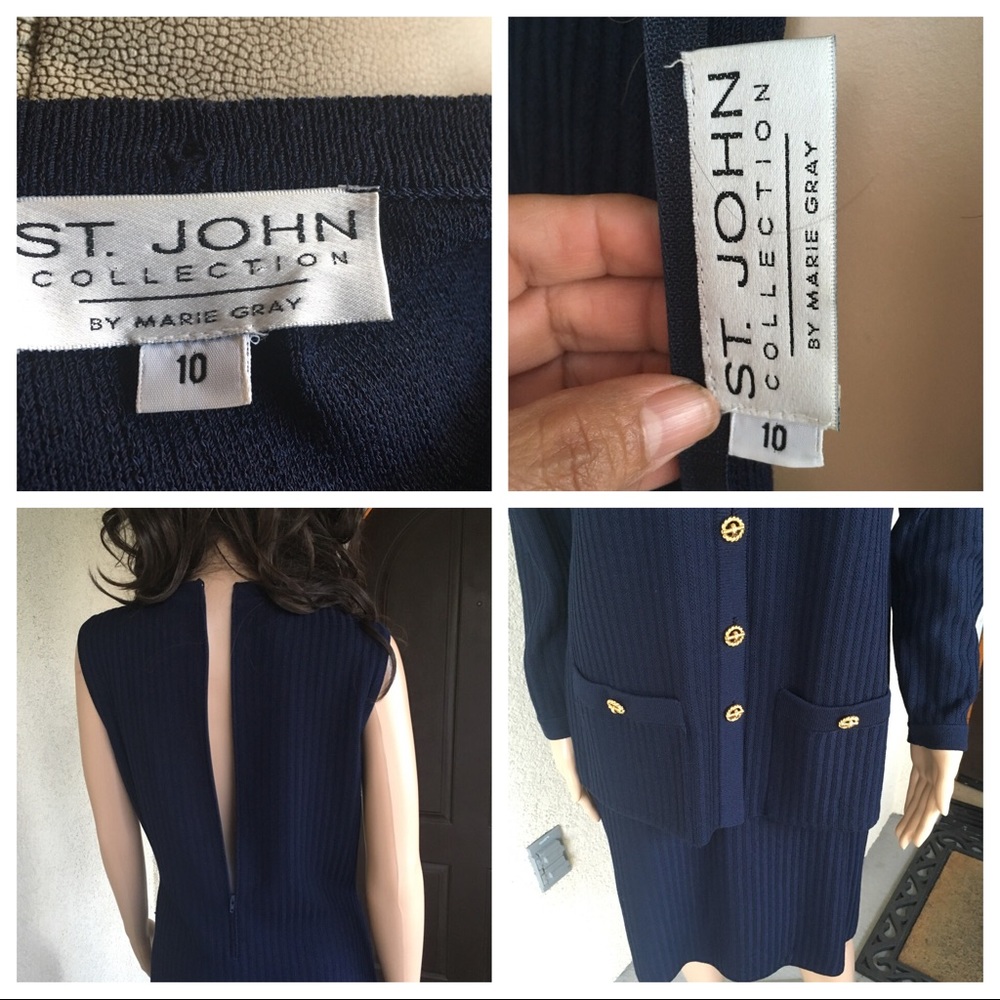 St John Collection By Marie Gray suit color blue - Picture 3 of 8